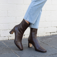THEODORA - Square Toe Heel Boots - Elsie's Melbourne