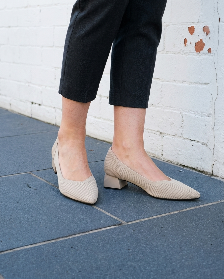 ADELAIDE - Knitted Pointed Heels - Elsie's Melbourne