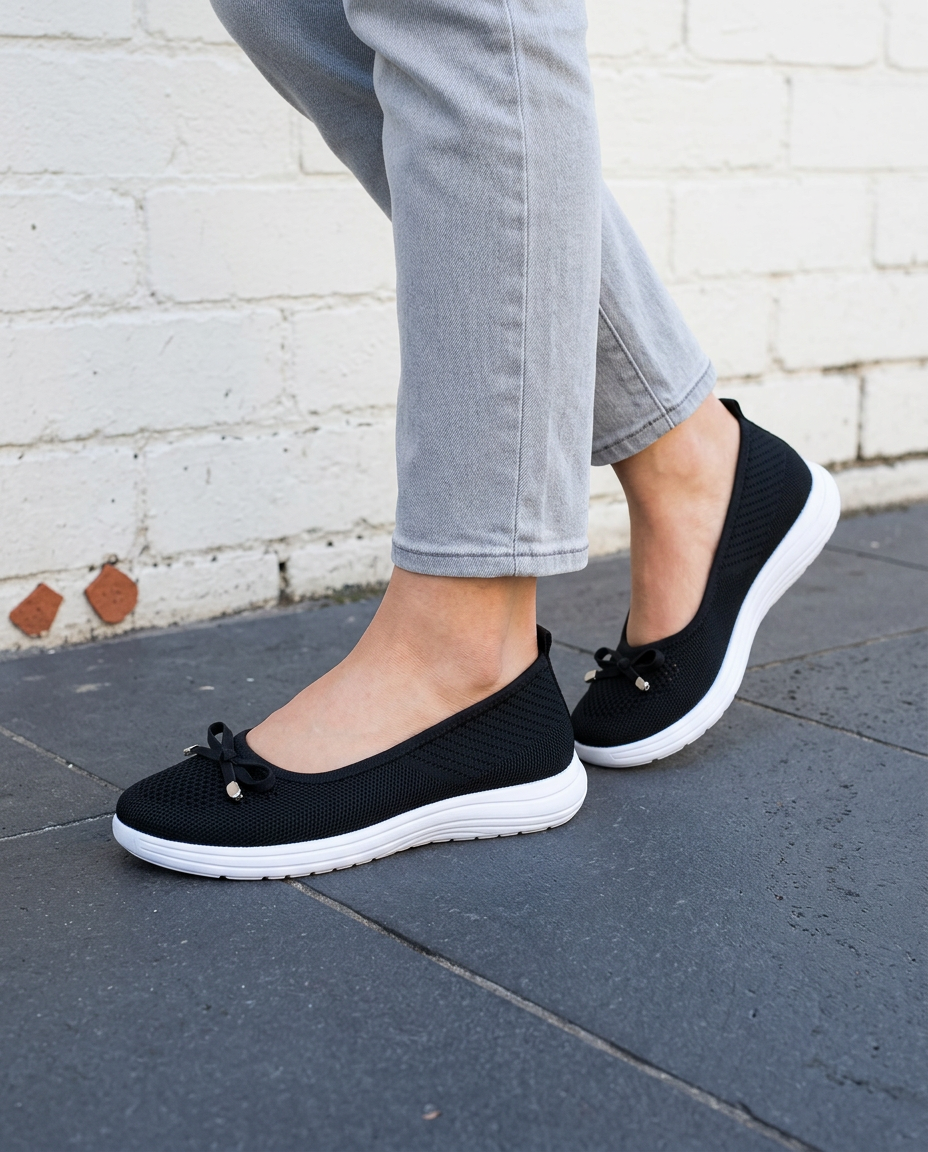CLARA - Bow Mesh Flats - Elsie's Melbourne