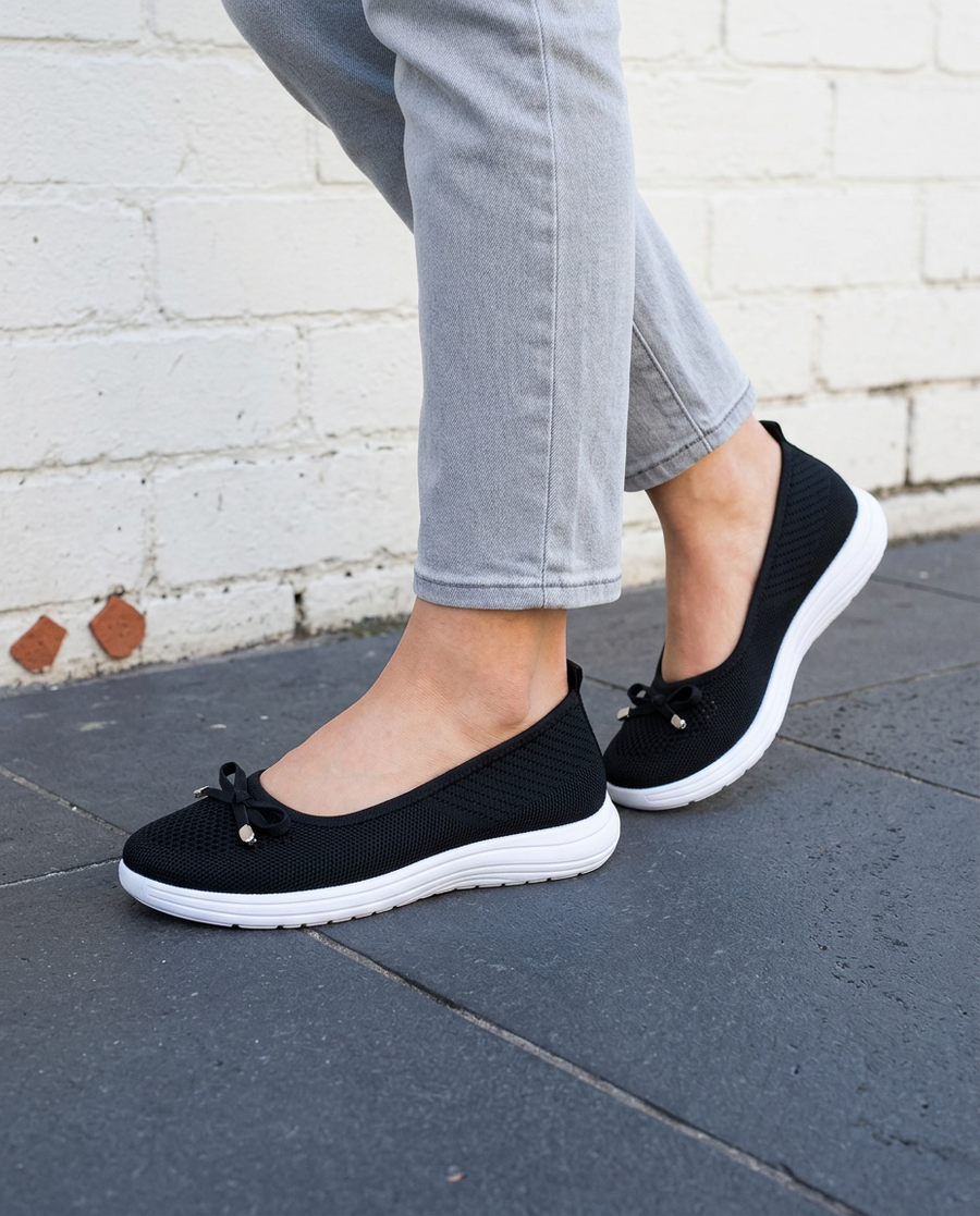 CLARA - Bow Mesh Flats - Elsie's Melbourne