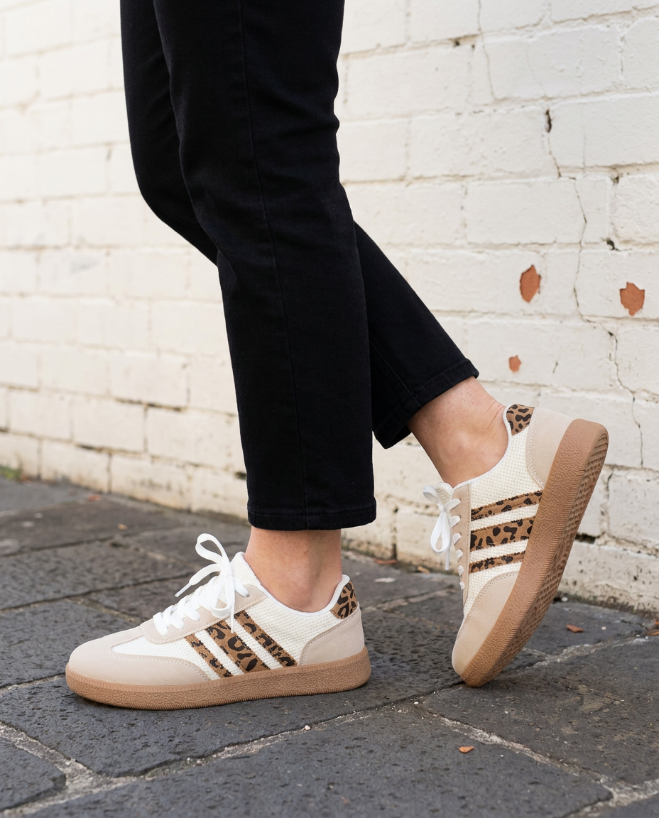 LOLA - Leopard Print Trainers - Elsie's Melbourne