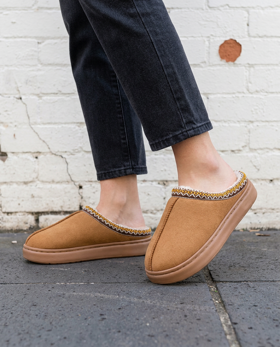 GLORIA - Faux Fur Slippers - Elsie's Melbourne
