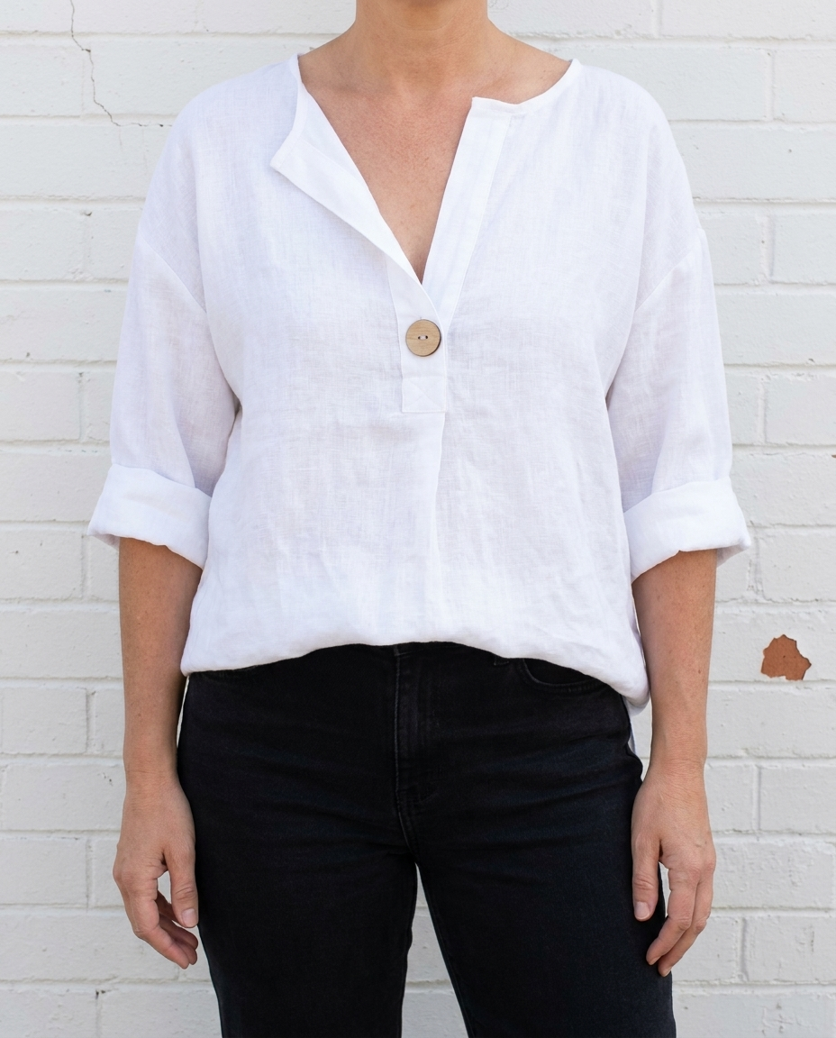 NAOMI - Relaxed V-Neck Top - Elsie's Melbourne