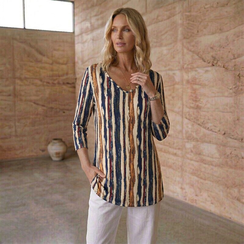 VIOLET - Painted Stripe Top