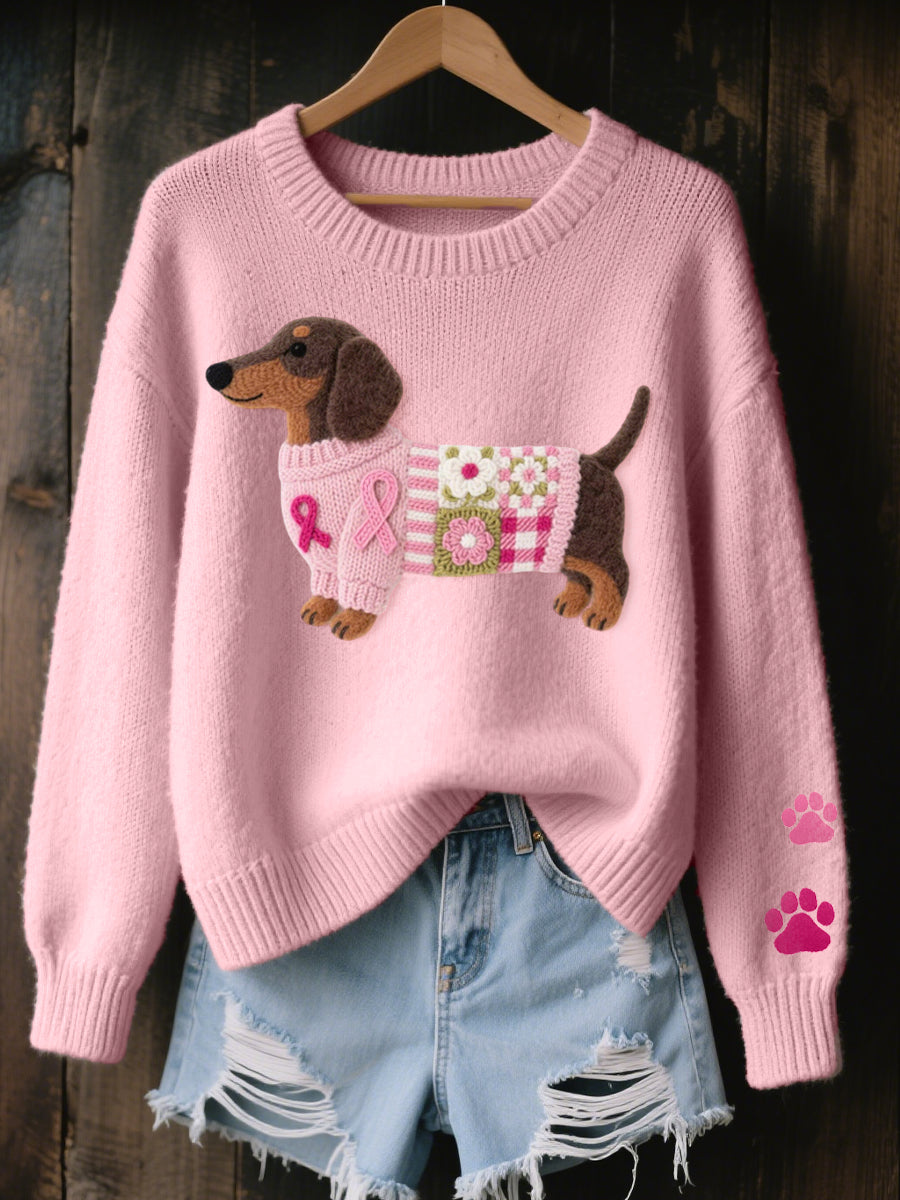 BONNIE - Dachshund Pattern Knitted Sweater