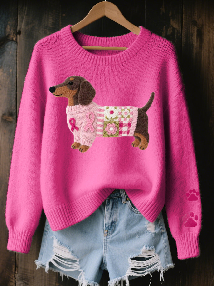 BONNIE - Dachshund Pattern Knitted Sweater