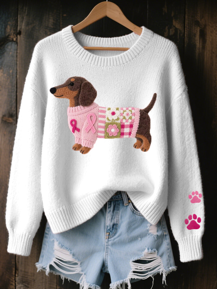 BONNIE - Dachshund Pattern Knitted Sweater
