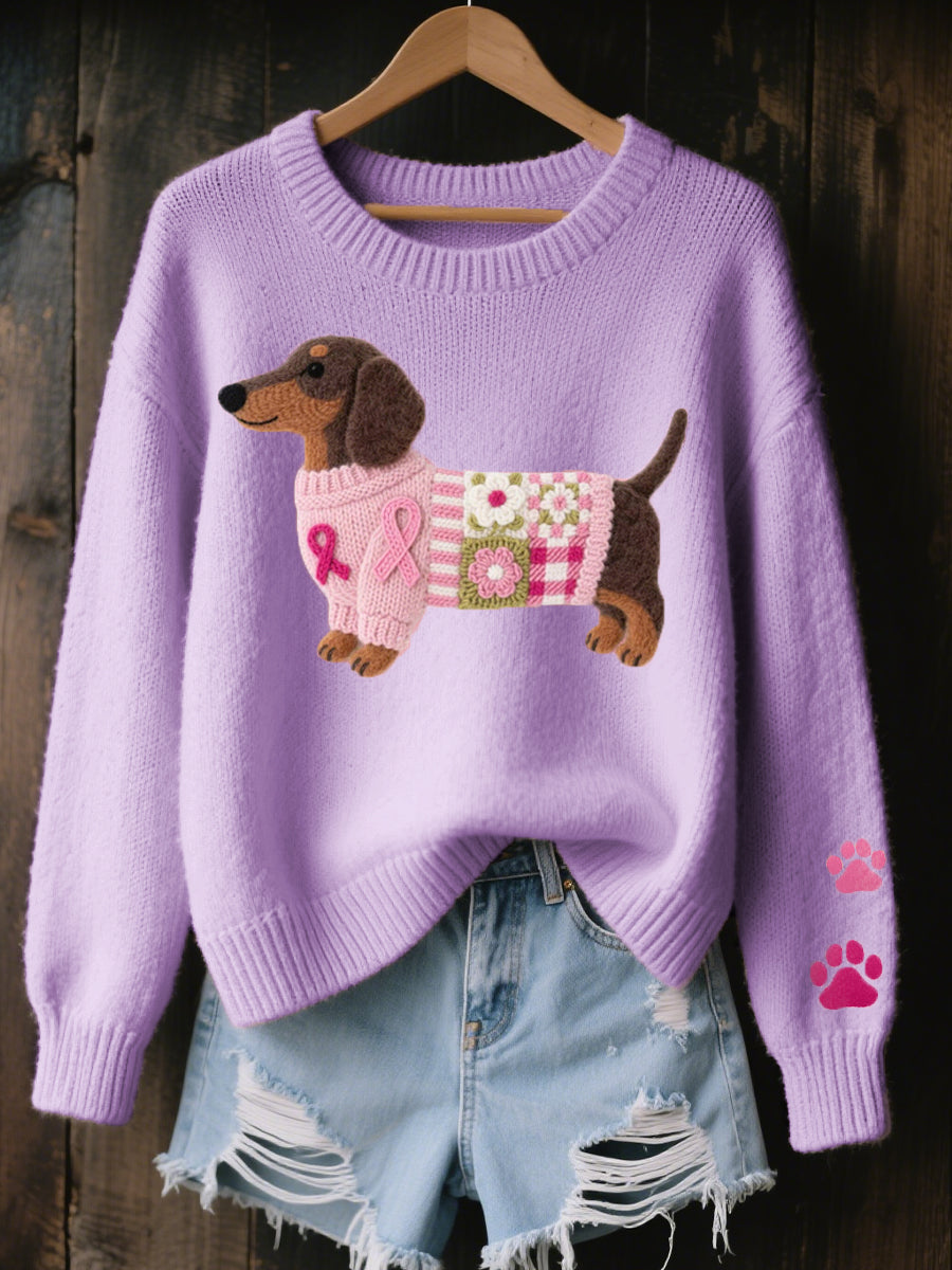 BONNIE - Dachshund Pattern Knitted Sweater