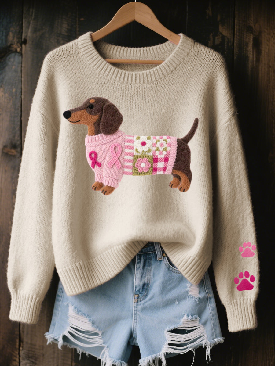 BONNIE - Dachshund Pattern Knitted Sweater